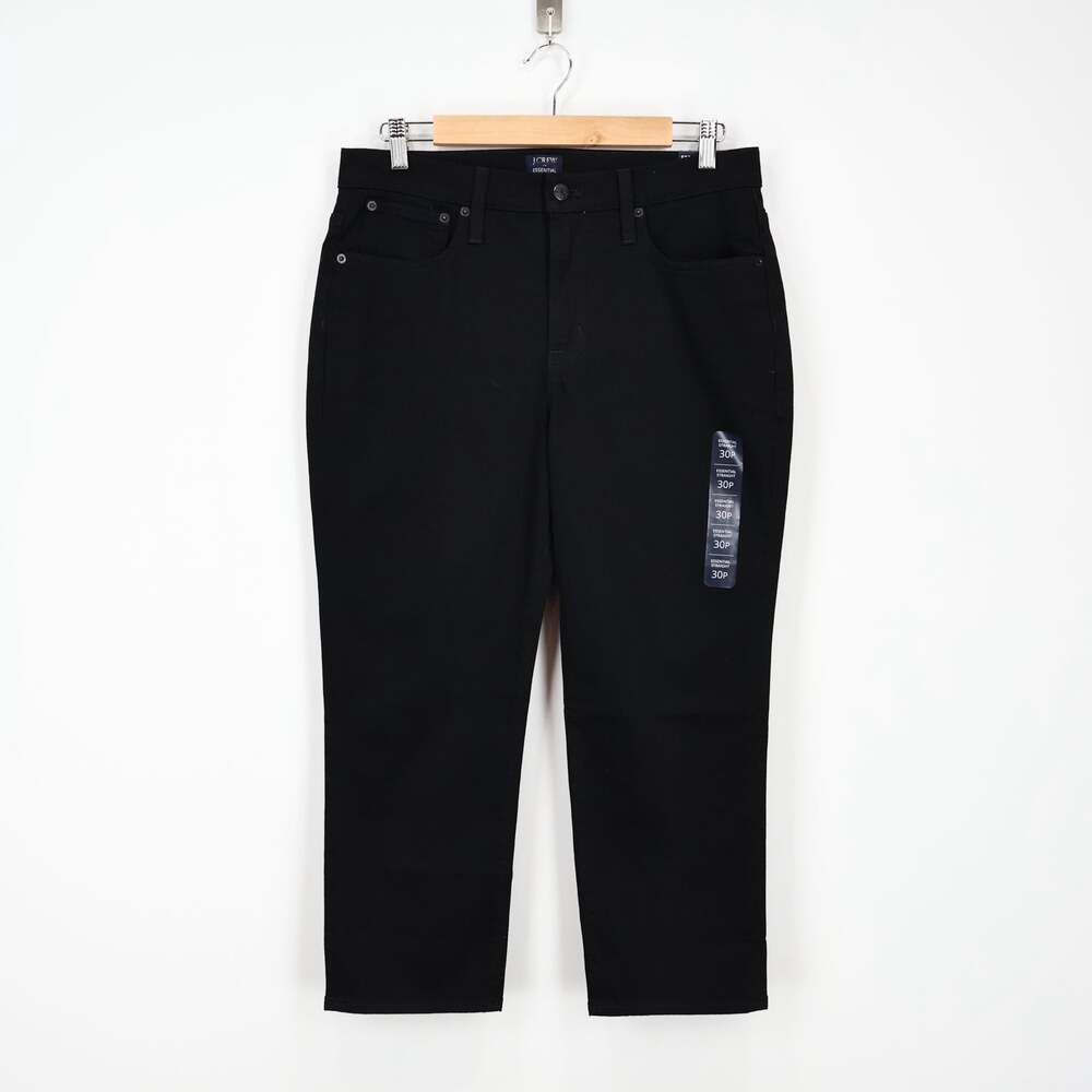 J.Crew Essential Straight Jean All-day Stretch Black Size 30 Petite NWT